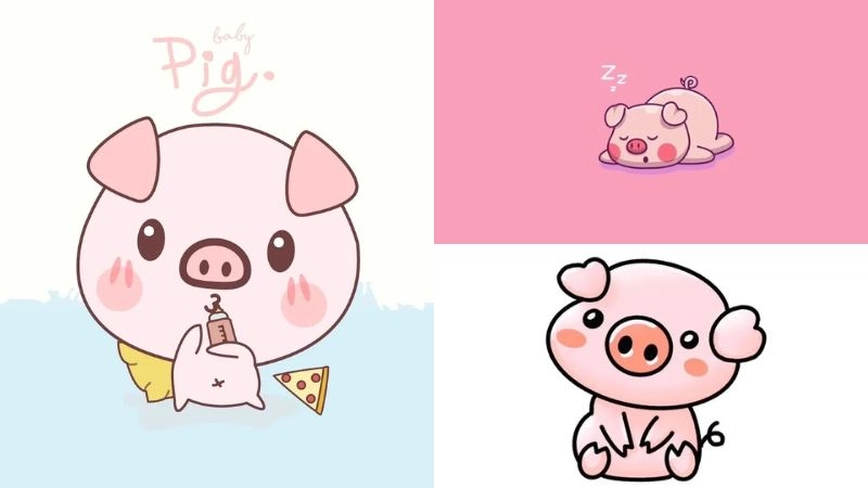 Hình ảnh heo cute chibi làm rung động cộng đồng mạng