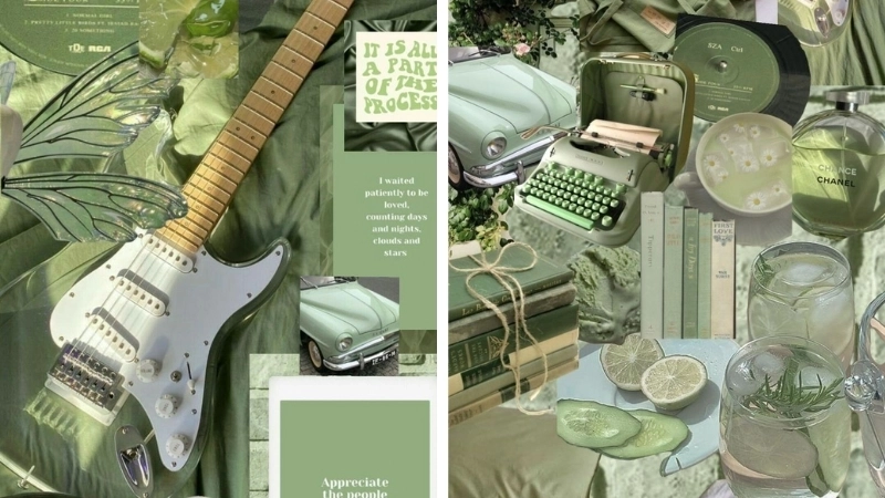 Ảnh màu xanh lá cây đẹp như tranh phong cảnh cổ điển