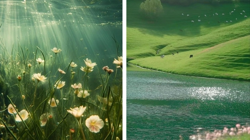 Hình ảnh màu xanh lá cây cho không gian thêm tươi mới