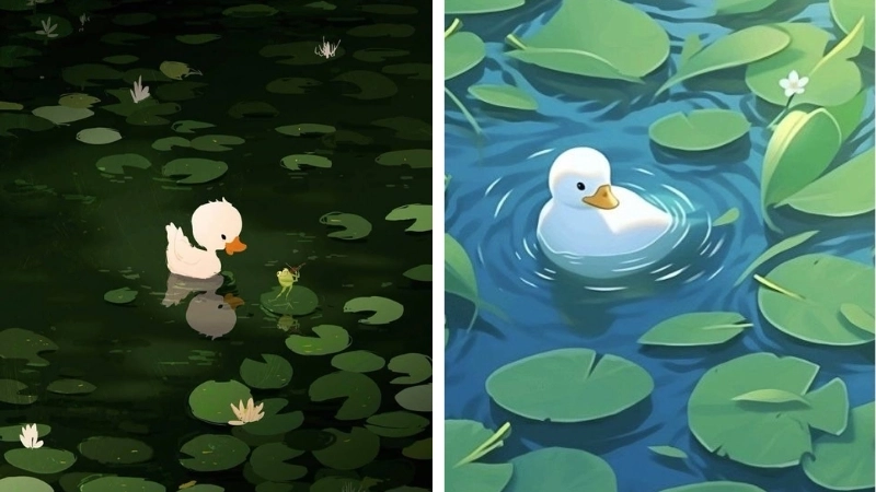 Ảnh lấp lánh màu xanh lá cây đầy huyền ảo lung linh