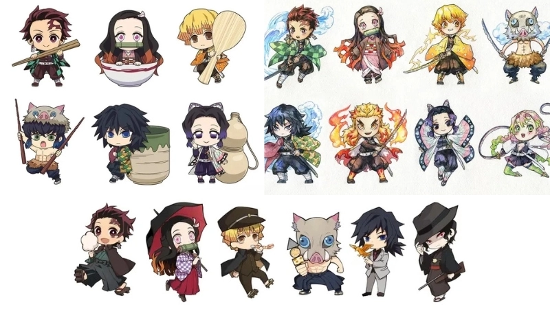 Trọn bộ ảnh thanh gươm diệt quỷ chibi phong cách fanart