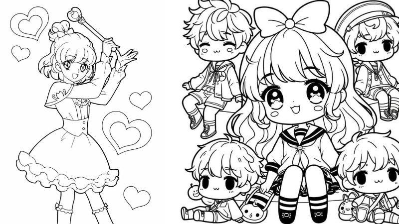 Tranh tô màu anime đẹp hút mắt mọi lứa tuổi