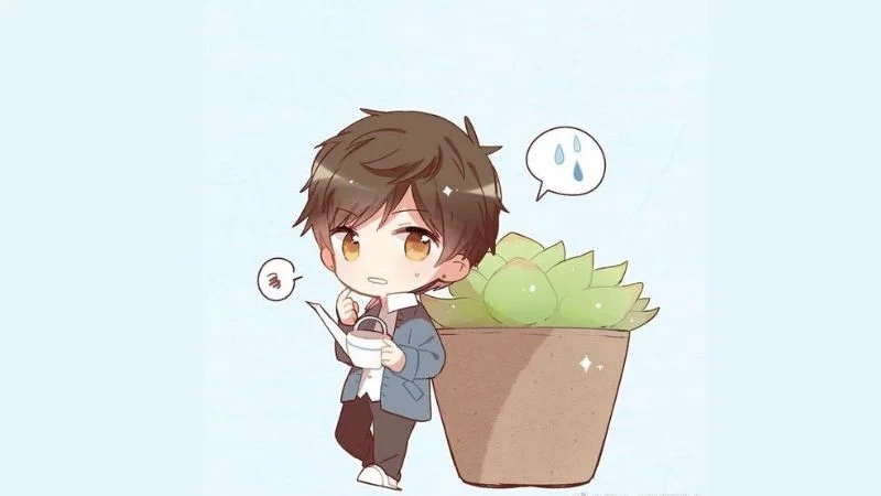 Hình anime nam chibi cute ngây thơ và đáng yêu