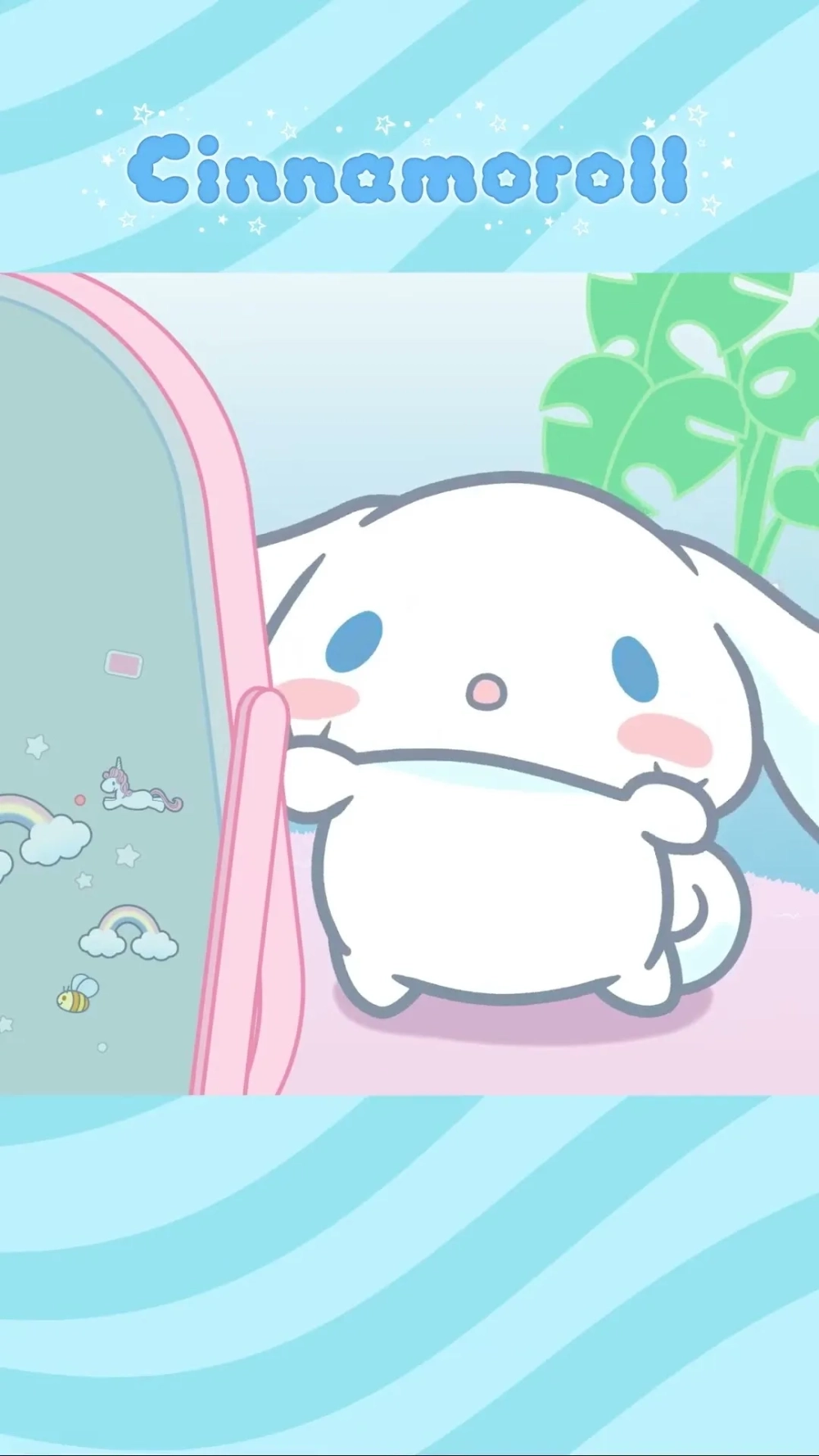 Nhẹ nhàng mát mắt cùng hình nền Cinnamoroll màu xanh