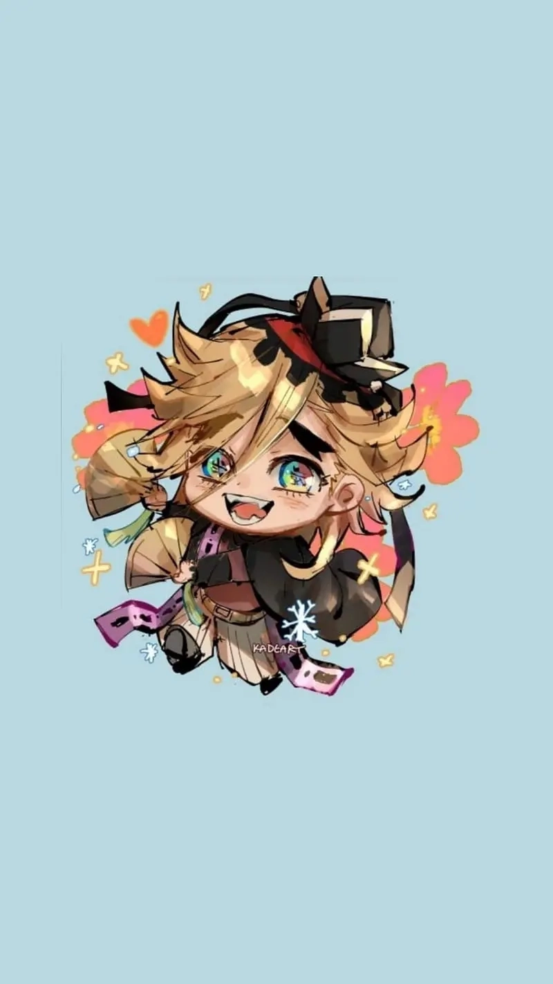 Douma y Akaza chibi đôi bạn siêu cấp phản diện
