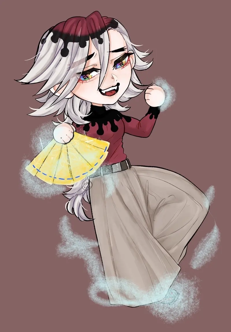Douma y Shinobu chibi tưởng đáng yêu mà đau lòng