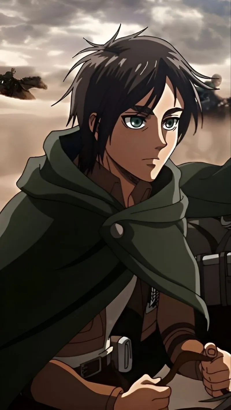 Zoom cận đầu Eren trong dạng đại hình