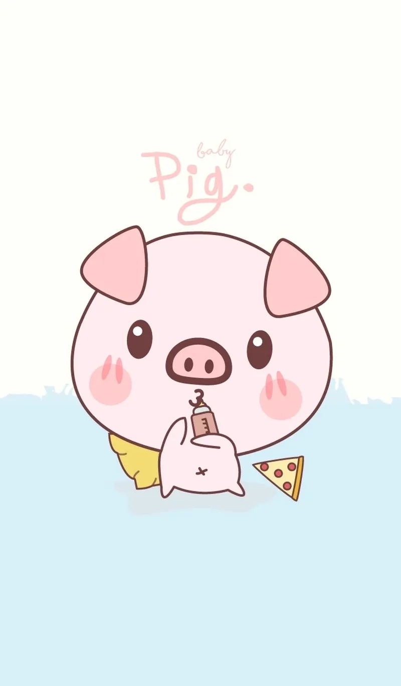 Hình heo dễ thương chibi mang nét mềm mại