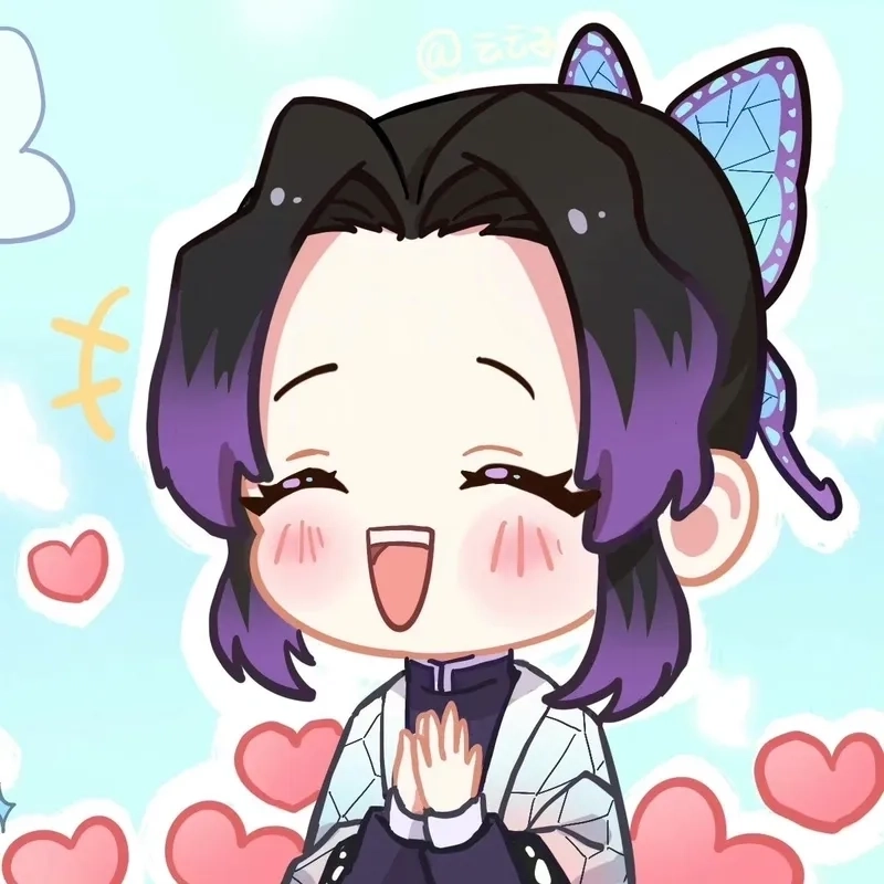 Shinobu chibi official art chuẩn tạo hình anime