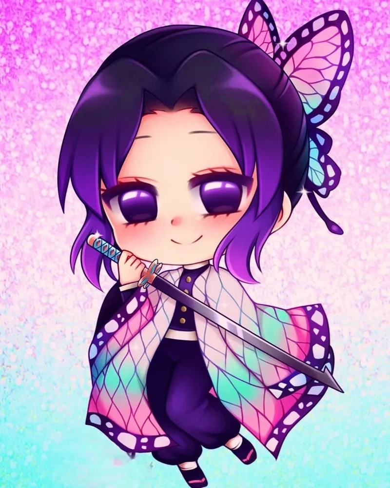 Anime chibi cute Shinobu chibi mang sắc thái tươi sáng