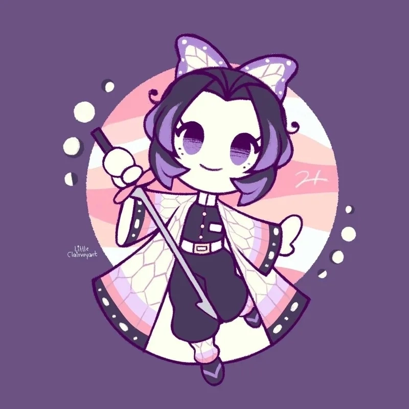 Chibi Shinobu hiện lên đầy tinh nghịch và rạng rỡ