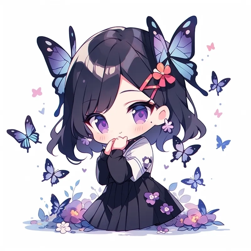 Shinobu Kocho chibi với biểu cảm đầy cuốn hút