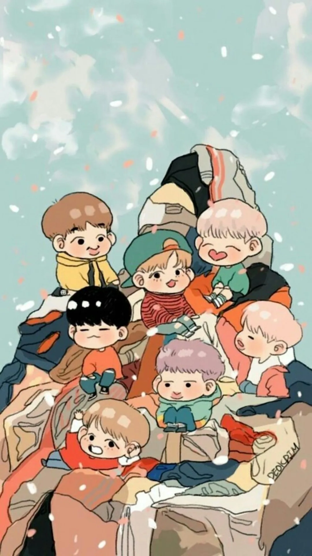 Tình cảm lắm nha với hình nền bts chibi