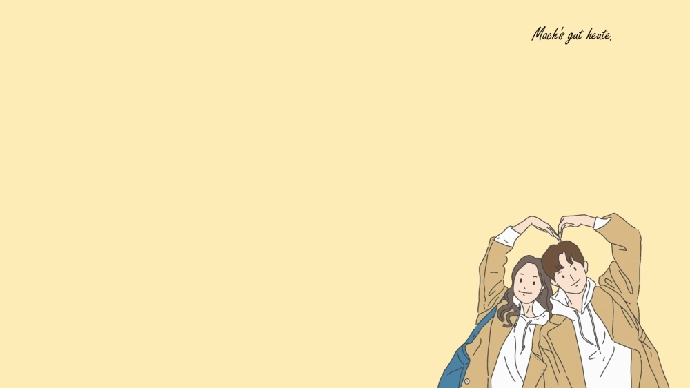 Hai trái tim chung một nhịp với hình nền cute đôi