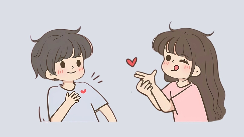 Tình yêu đậm chất dễ thương qua nền đôi cute