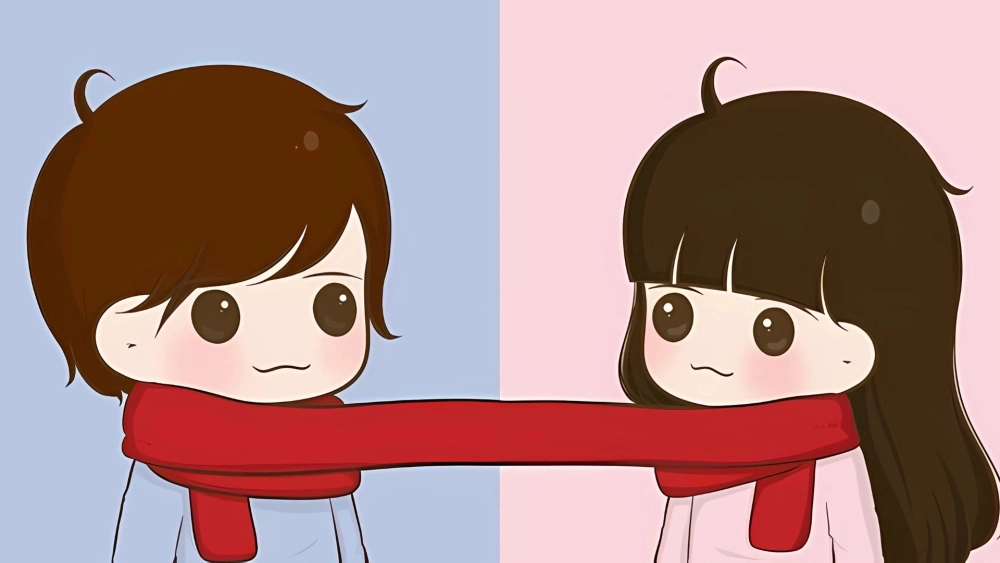 Dễ thương từng chi tiết với hình nền đôi anime