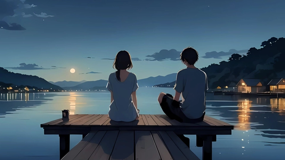 Nắm tay nhau mãi mãi với hình nền anime yêu nhau