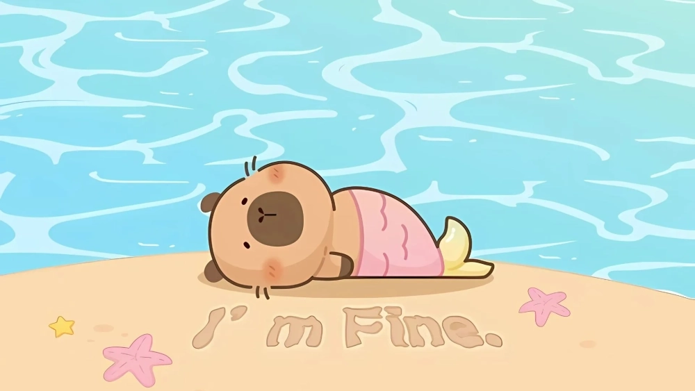 Đáng yêu xỉu lên với hình nền máy tính Capybara cute