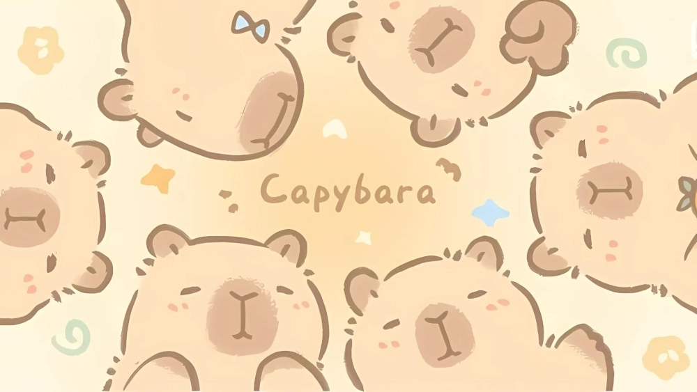 Cực dễ thương với bộ hình nền Capybara máy tính chất lượng cao