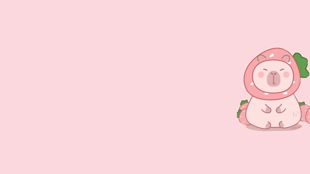 Ngọt ngào không cưỡng nổi với hình nền máy tính Capybara hồng