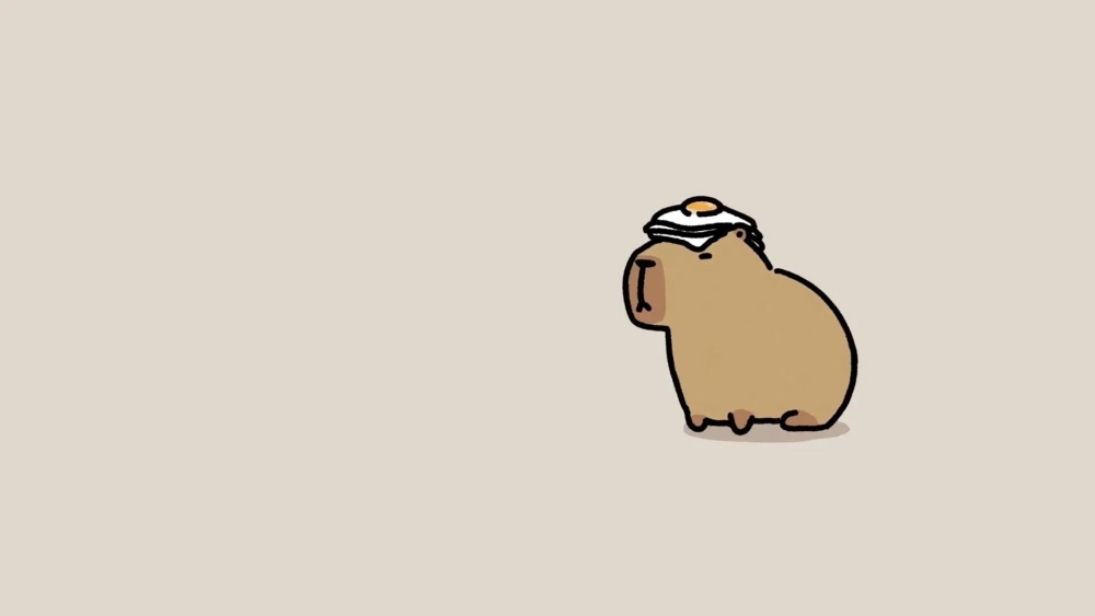 Capybara cute xuất hiện trong hình nền laptop Capybara cute