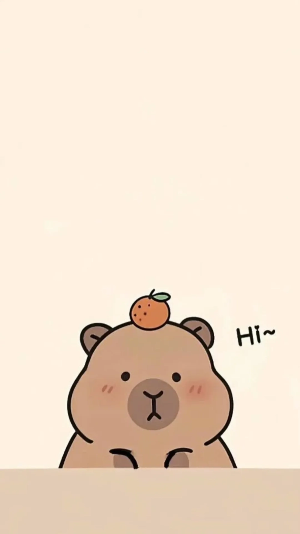 Visual vô tri gây thương nhớ hình nền điện thoại Capybara vô tri