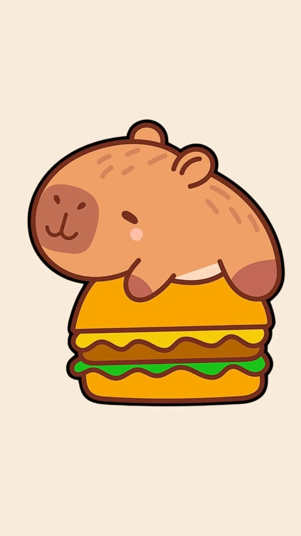 Gương mặt ngơ ngác trong hình nền Capybara cute vô tri