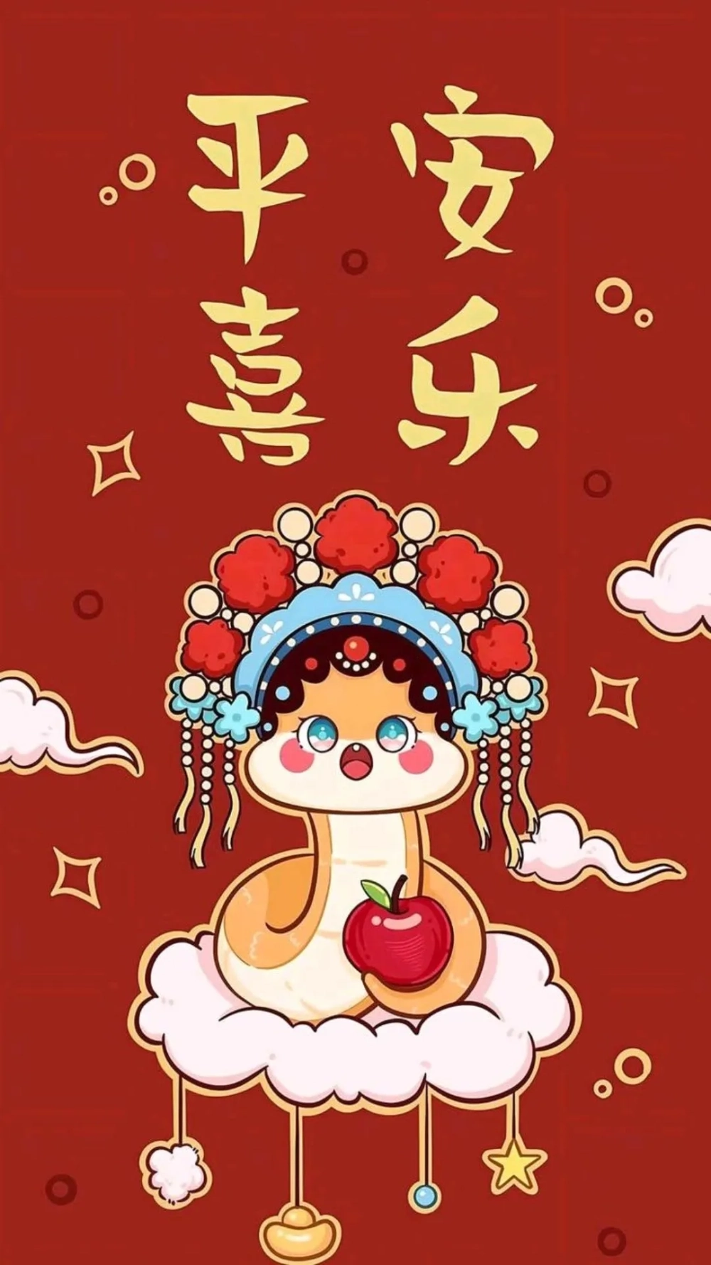Nhí nhảnh dễ thương cùng hình nền con rắn chibi