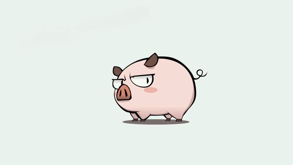 Mặt cười cả ngày cùng hình nền máy tính con lợn cute