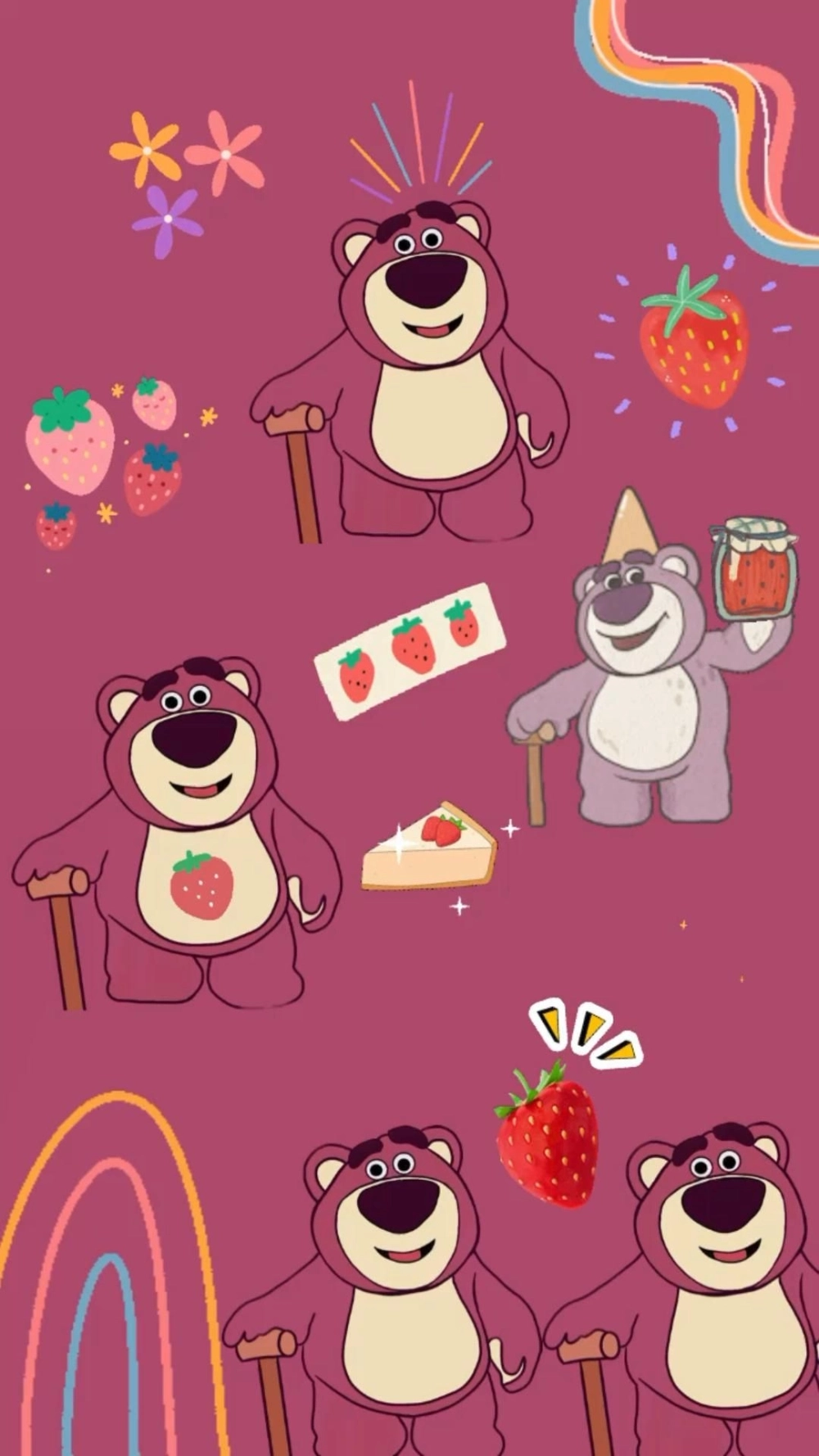 Chạm là tan chảy với hình nền Gấu Dâu cho điện thoại