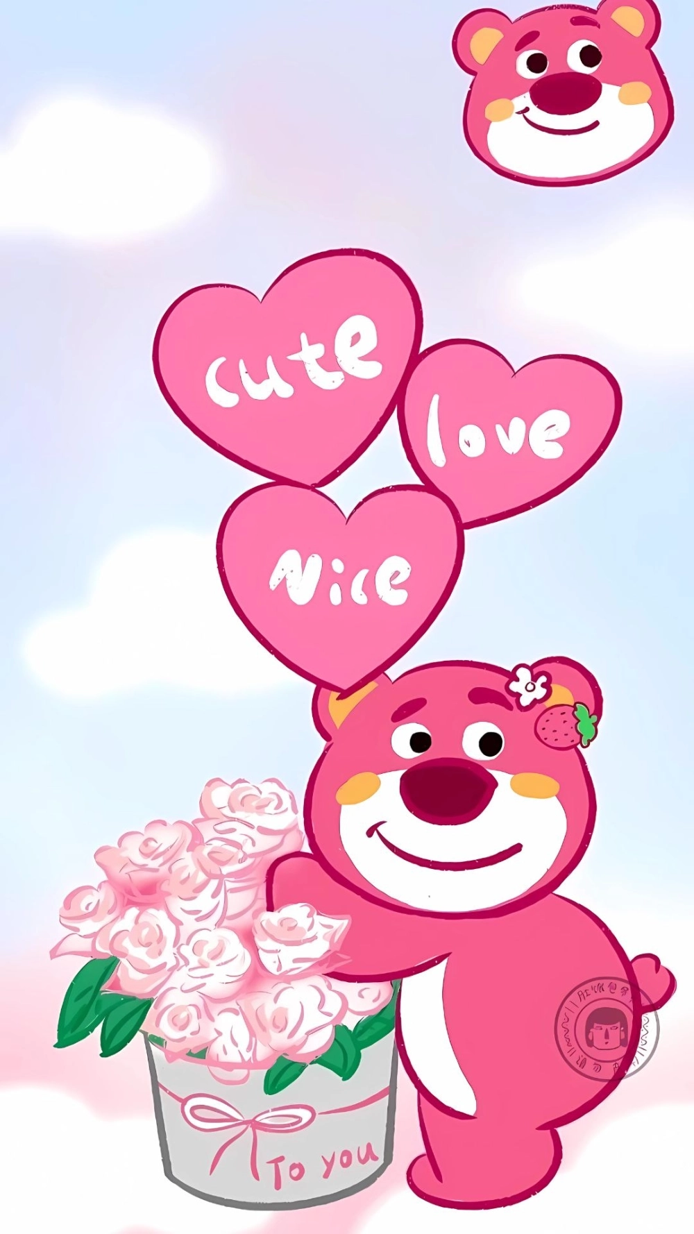 Siêu đáng yêu trong từng chi tiết với hình nền Gấu Dâu cute chibi