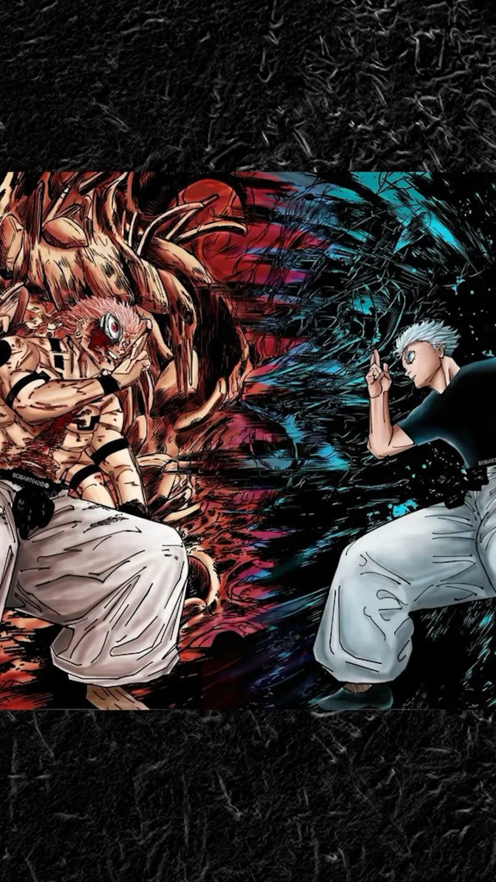 Giao tranh định mệnh trong hình nền Gojo vs Sukuna