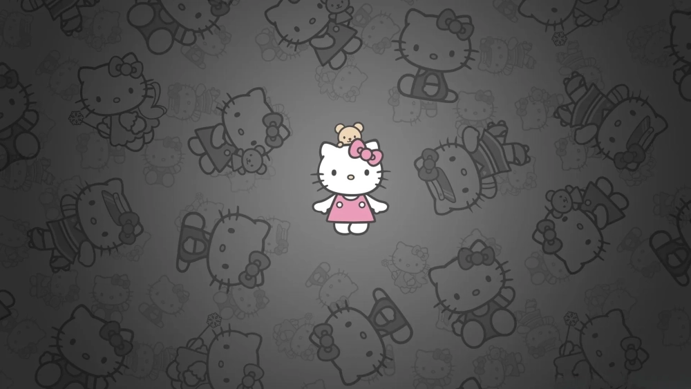 Không thể thiếu trong máy là hình nền Hello Kitty de thương
