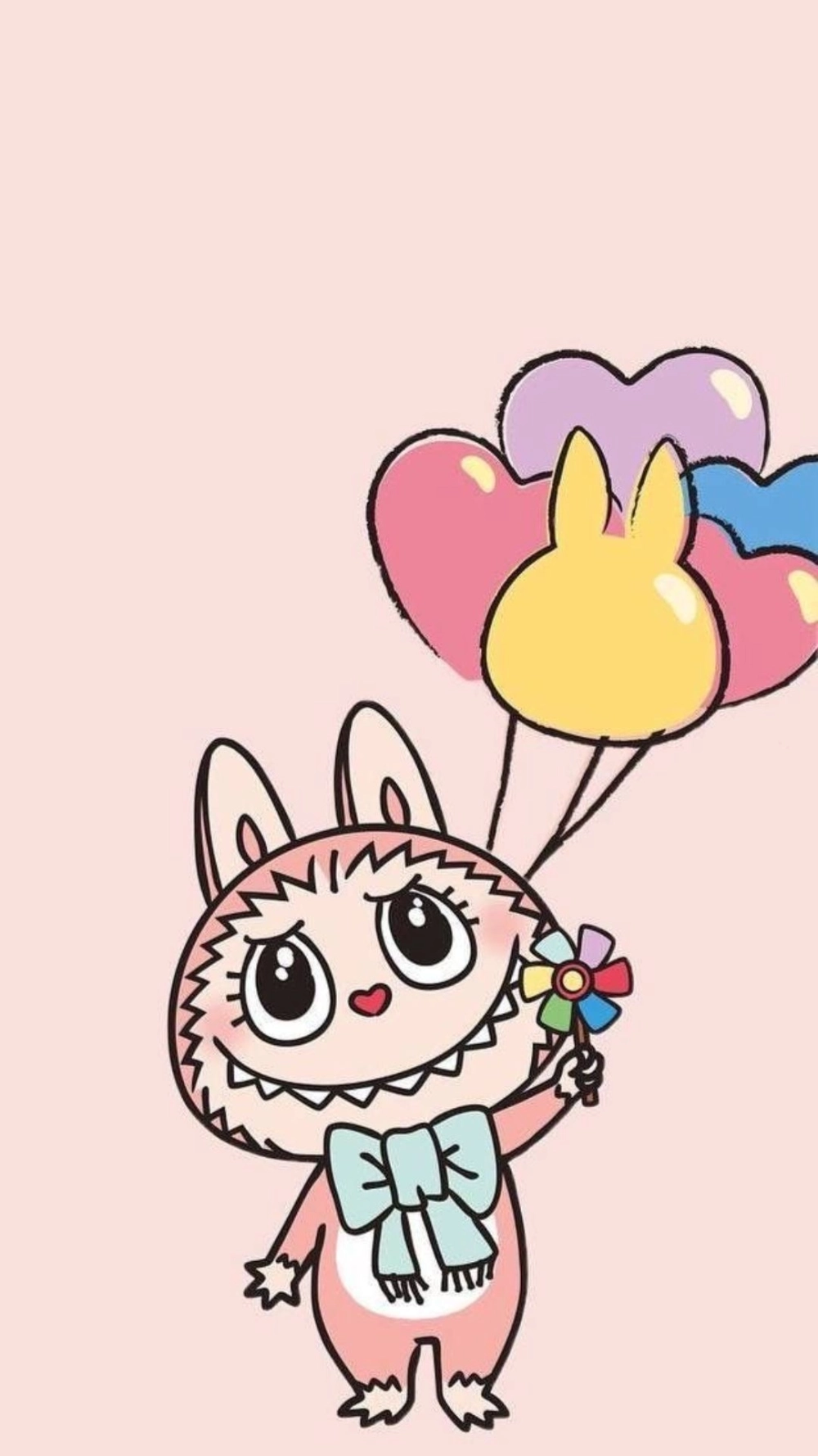 Ngọt như kẹo với hình nền điện thoại labubu màu hồng