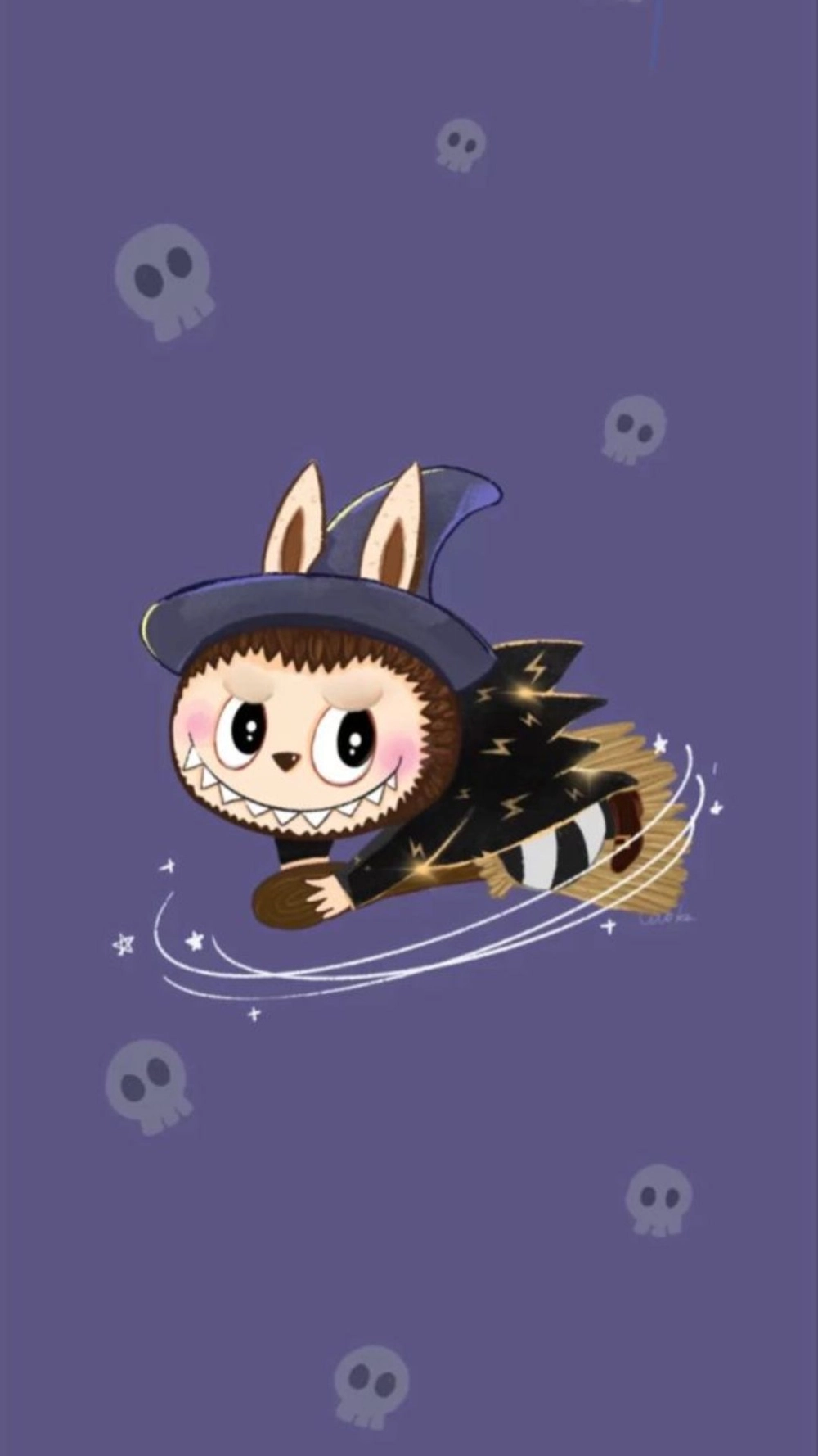 Tối giản mà cá tính với hình nền labubu màu đen