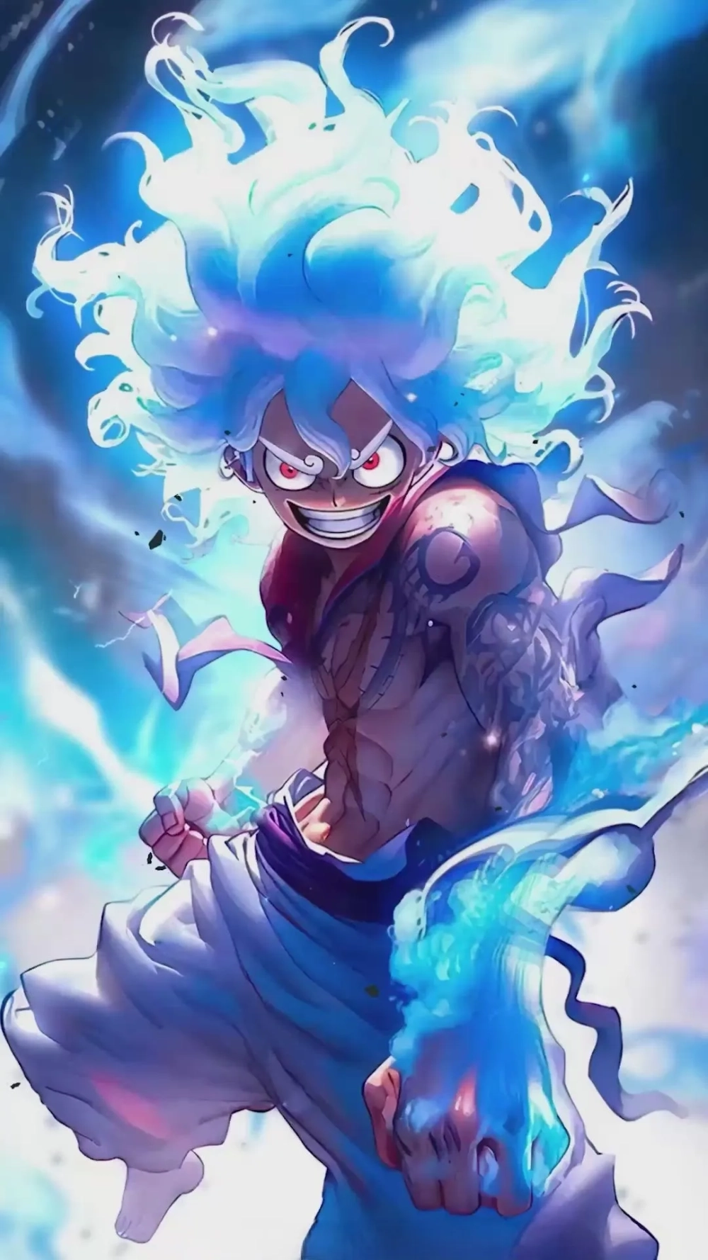 Ảnh chiến đấu cực ngầu là ảnh nền Luffy Gear 5