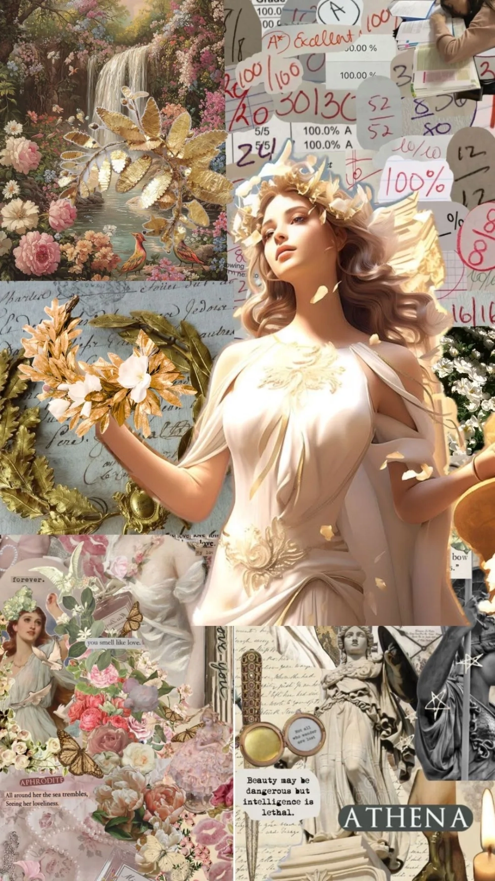 Đẳng cấp hoàng gia với hình nền nữ thần aphrodite đeo vòng nguyệt quế