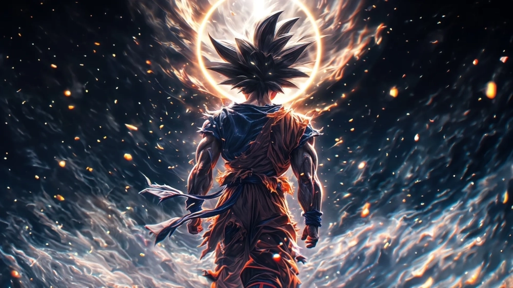 Màn hình sống động cùng hình nền máy tính Goku