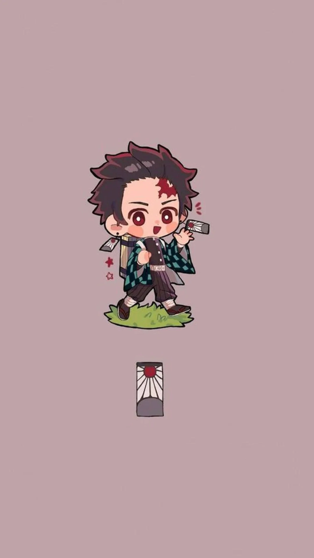 Hình nền siêu cưng từ ảnh Tanjiro chibi cute