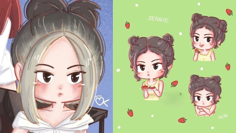 Trọn bộ ảnh Jennie chibi đẹp hút hồn giới trẻ hiện nay