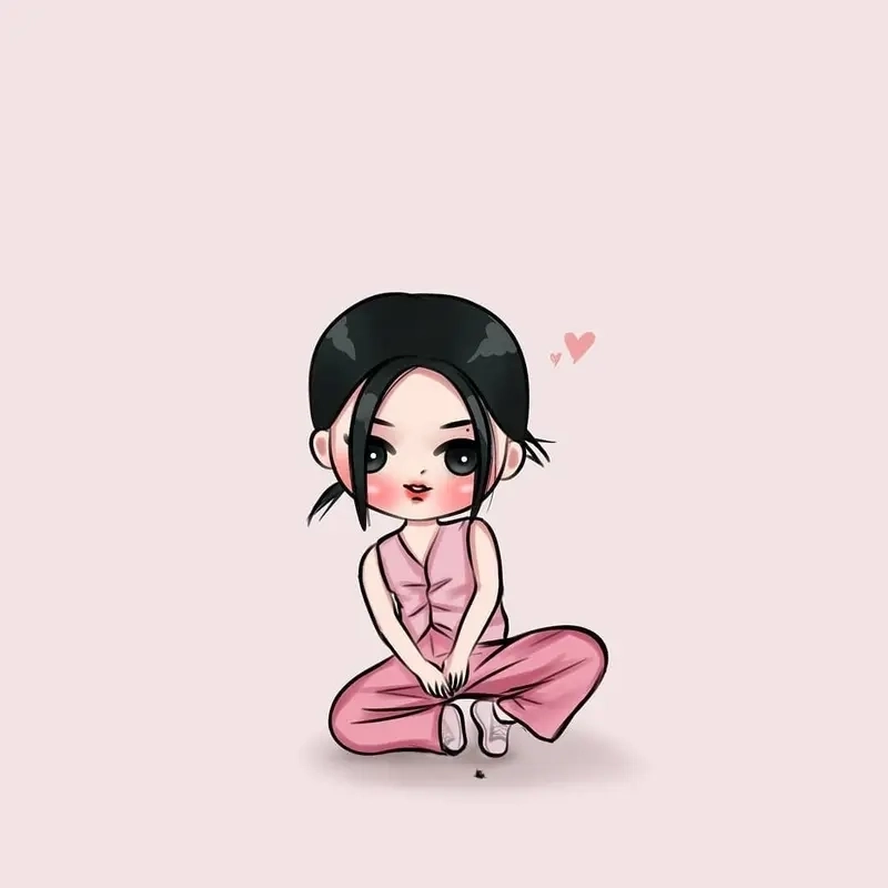 Hình Jennie Blackpink chibi dễ thương và mềm mại