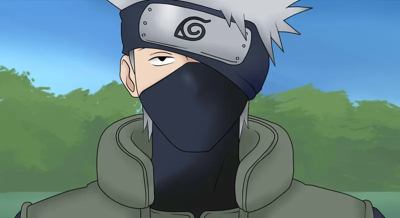 Kakashi ngầu với Sharingan đỏ rực trong đêm đen