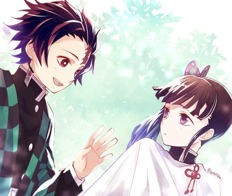 Những cảnh tình cảm trong Tanjiro and Kanao