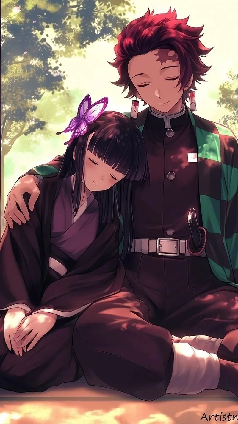 Trang trí màn hình với Tanjiro x Kanao wallpaper