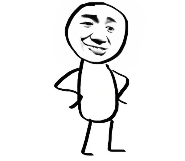Meme người que chống nạnh đơn giản nhưng biểu cảm cực gắt