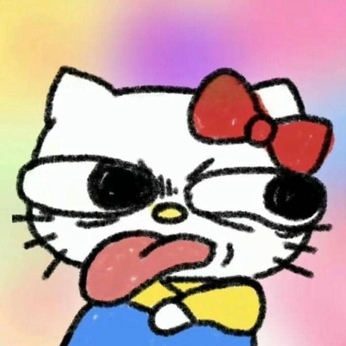 Meme ảnh avatar Hello Kitty siêu đáng yêu