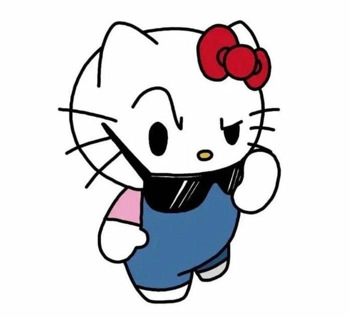Meme Hello Kitty quay lưng tạo trend cực hot