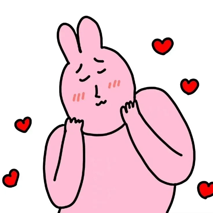 Meme thỏ hồng thả tim đậm chất cute overload