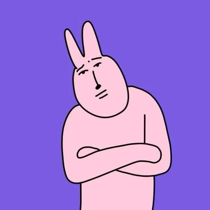 Meme thỏ hồng đứng ngầu lòi mà hành động đáng yêu