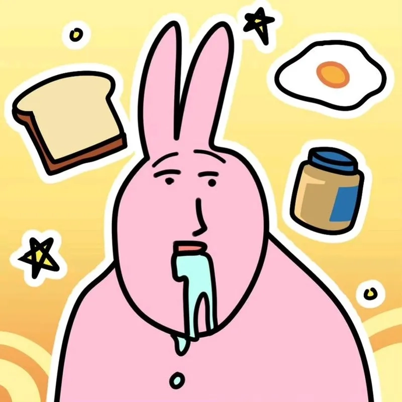 Meme thỏ hồng gãi đầu nhìn phát cười liền